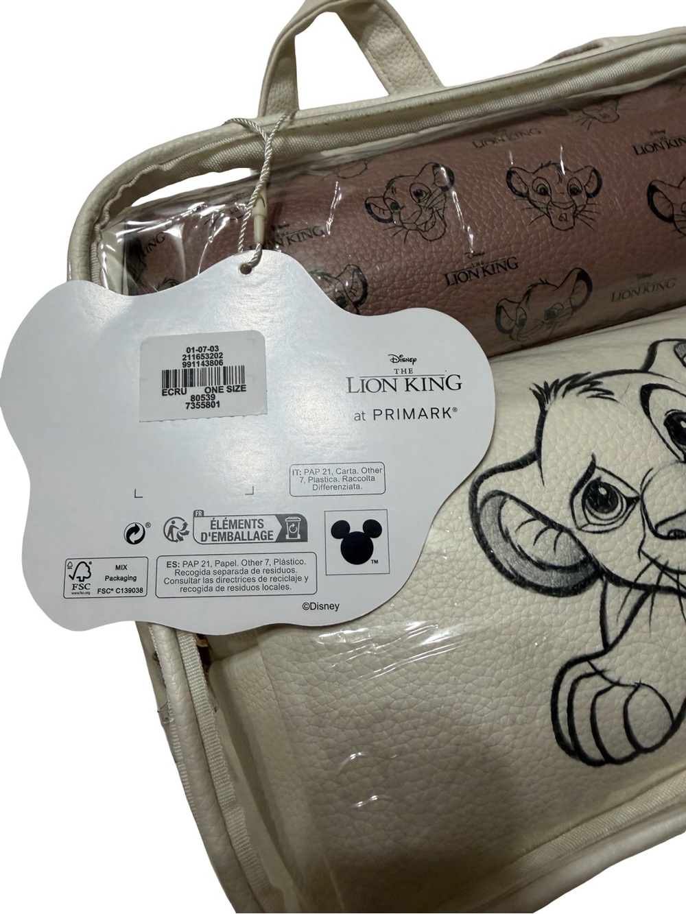The Lion King White & Pink Clear Travel Bag Set of 3 - Picture 2 of 5